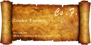 Cseke Ferenc névjegykártya